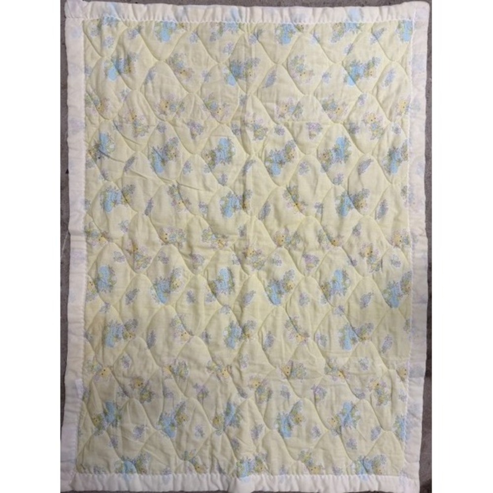 Vintage Butter yellow Baby toys baby blanket with satin binding - Picture 3 of 6